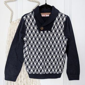Kid's Navy Geometric Sweater, 4T